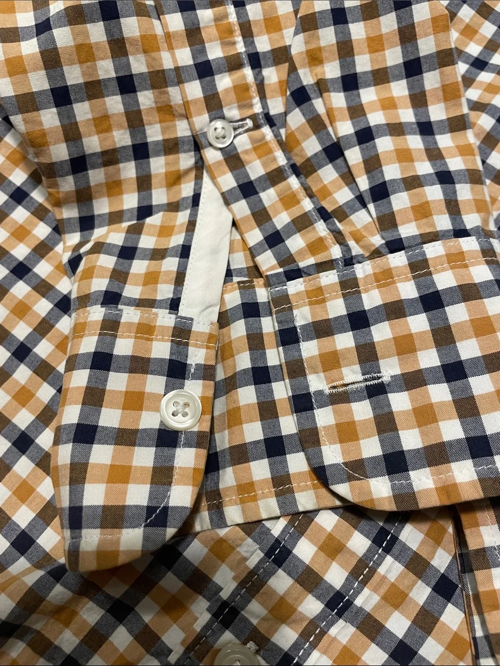 J. Crew Men's Checked Button-Down Shirt in Navy, White & Tan